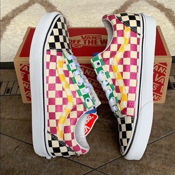 VANS OLD SKOOL GLITTER CHECK MultiTrWht WMNS - Picture 9 of 16